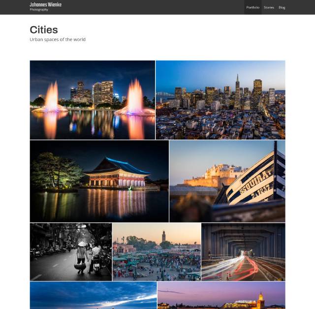An example for a Justified Gallery used in the portfolio