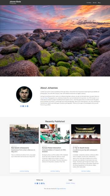 The home page of the new site.