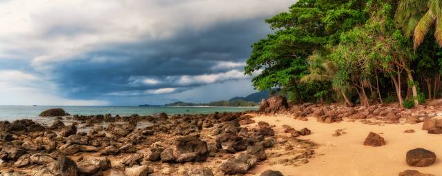 A thunderstorm moving in at a beach on Ko Lanta island