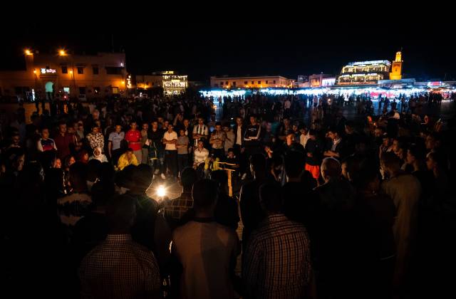 Activites on Jeema el-Fnaa at night